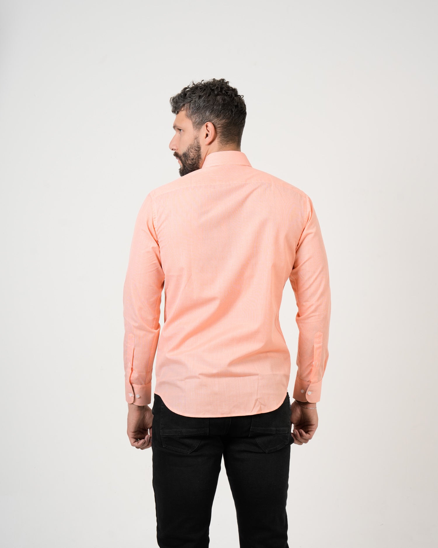 Camisa Coral Cuadriculada Manga Larga | Algodón Premium