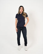 Polo Femenino Manga Corta | Algodón Premium con Ribete Blanco