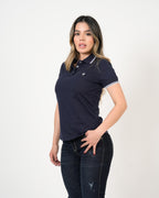 Polo Femenino Manga Corta | Algodón Premium con Ribete Blanco