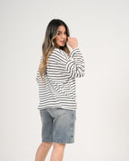Sweater Oversize Rayas negras Minimal