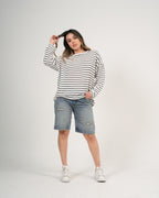 Sweater Oversize Rayas negras Minimal