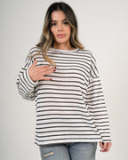Sweater Oversize Rayas negras Minimal