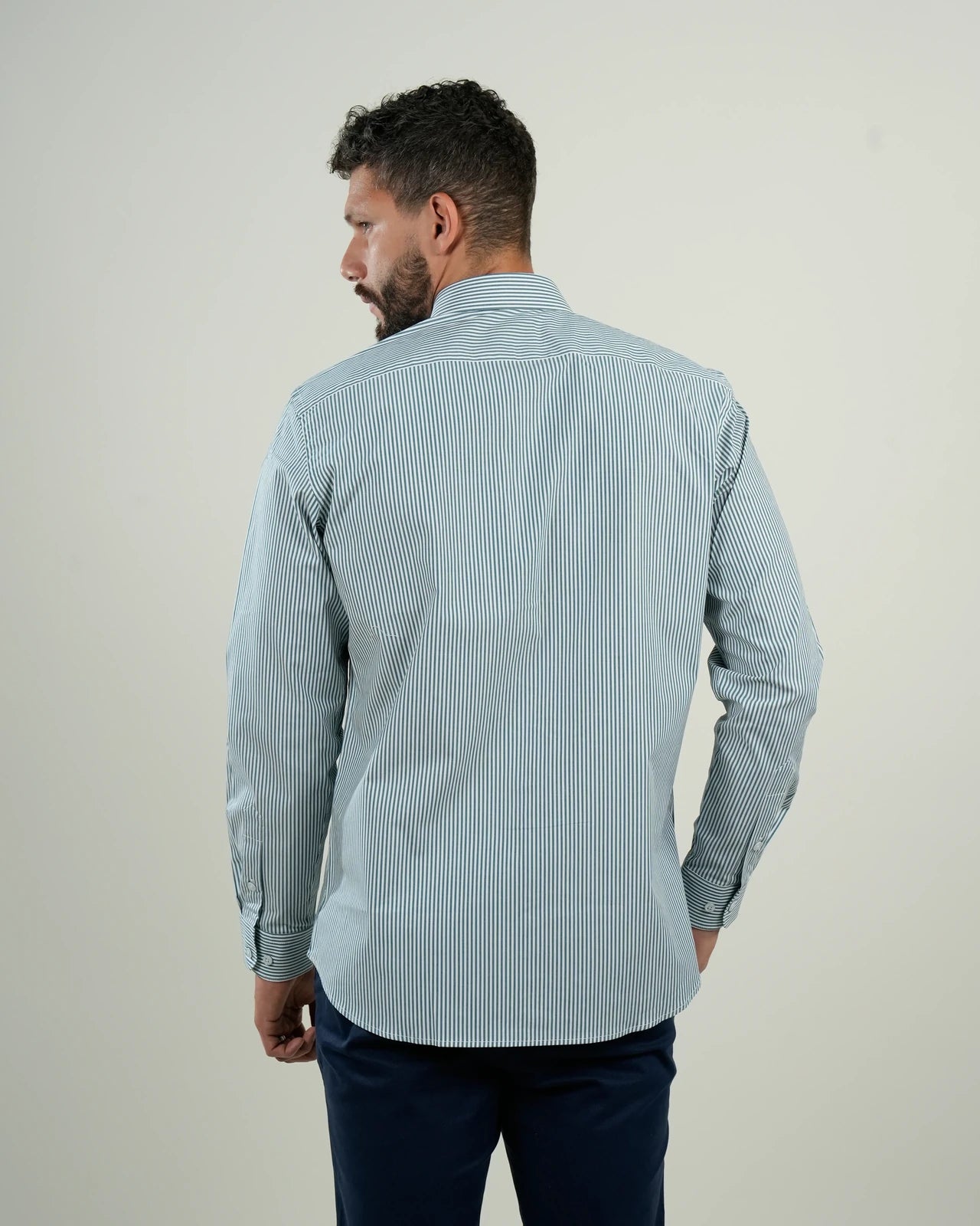 Camisa Oxford Rayas Verde