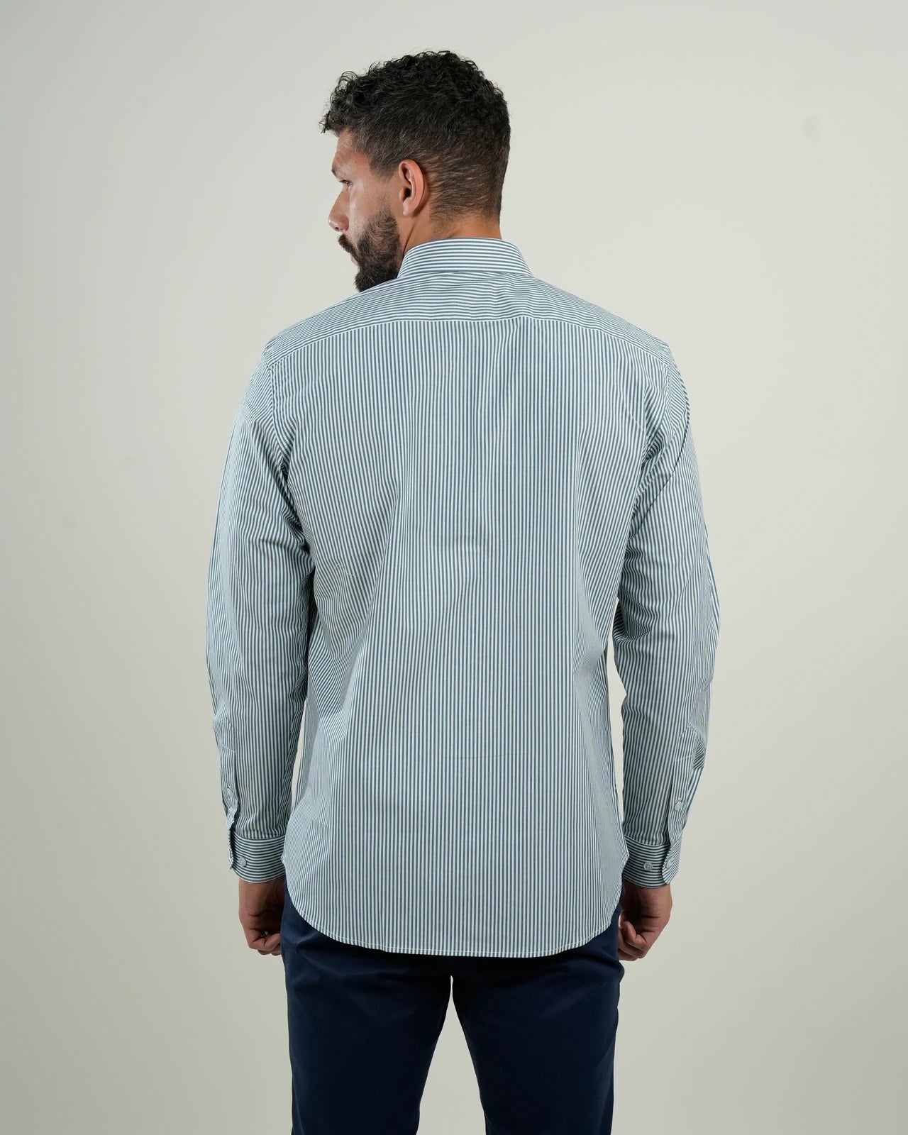 Camisa Oxford Rayas Verde