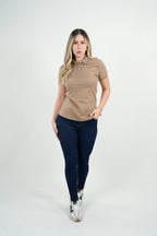 Polo Mujer Beige Clásico