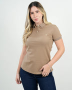 Polo Mujer Beige Clásico
