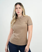 Polo Mujer Beige Clásico