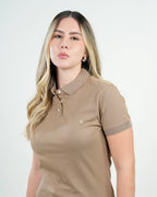 Polo Mujer Beige Clásico