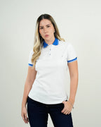 Polo Mujer Blanco con Detalles Azules "Belmont Royal"
