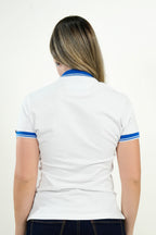 Polo Mujer Blanco con Detalles Azules "Belmont Royal"