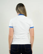 Polo Mujer Blanco con Detalles Azules "Belmont Royal"