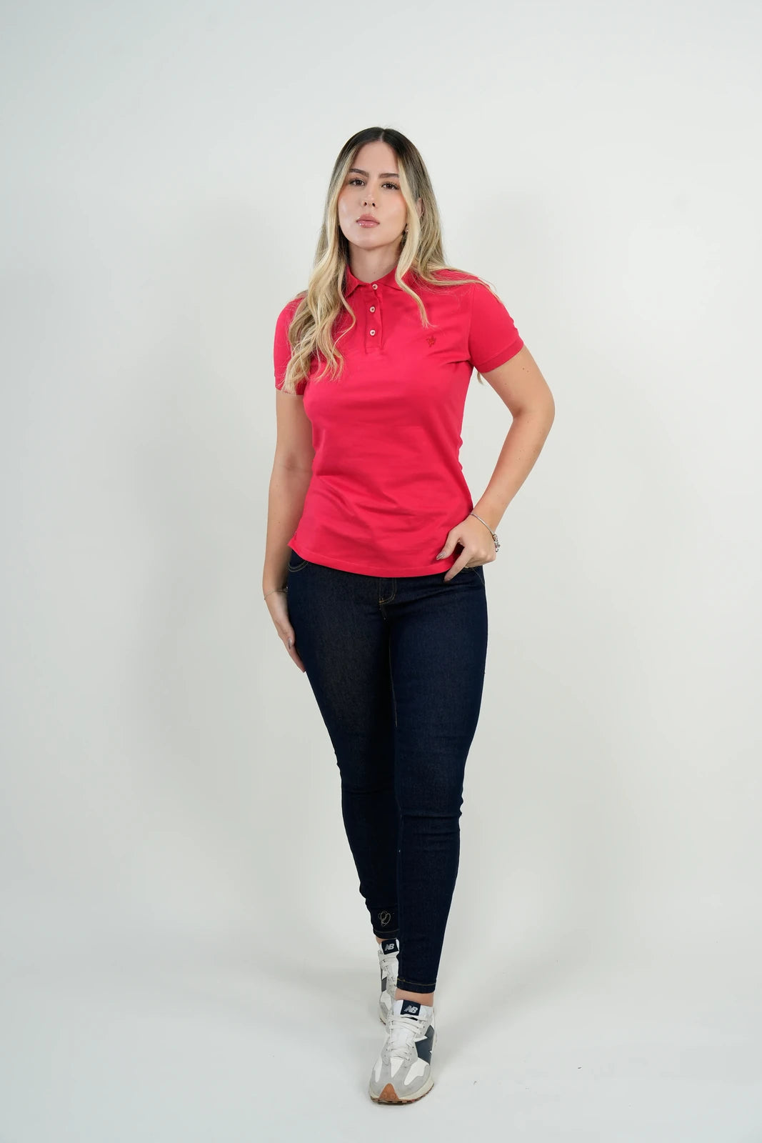 Polo Mujer Clásico Rojo Intenso