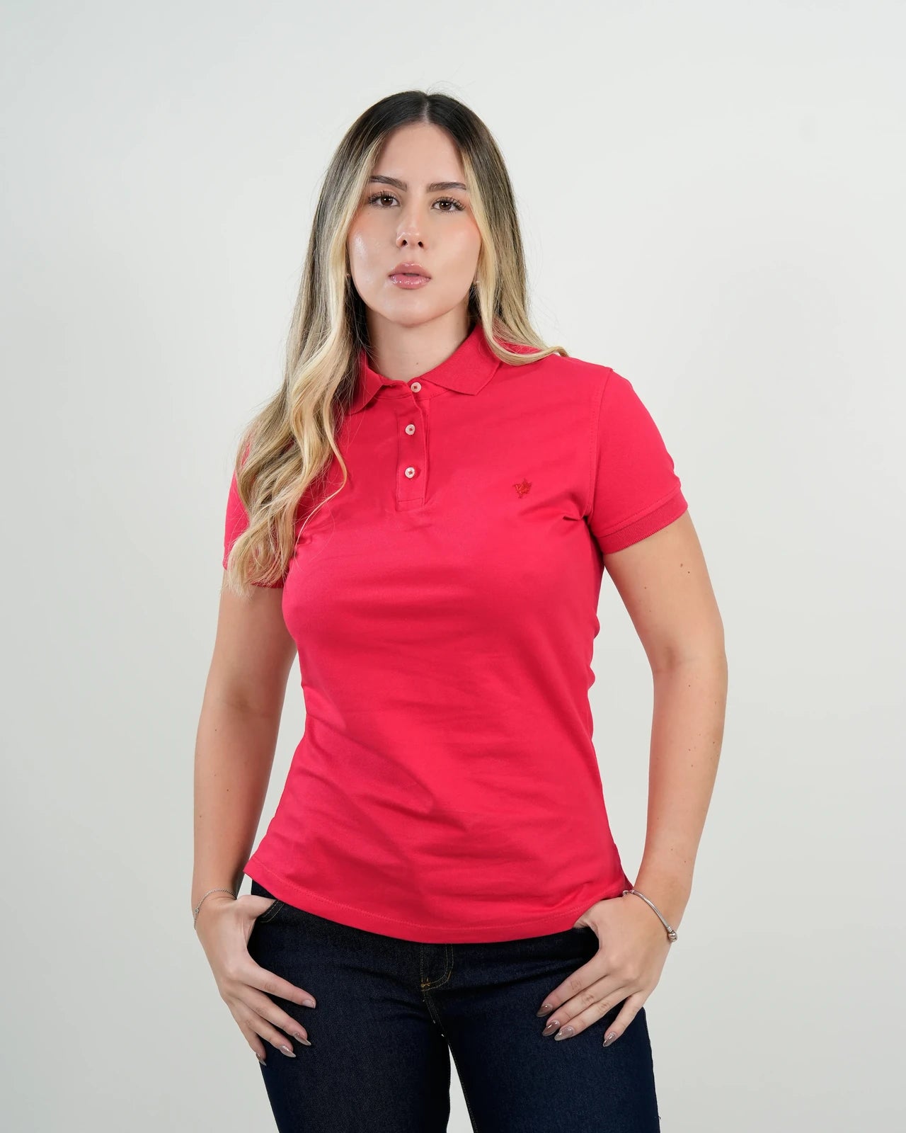 Polo Mujer Clásico Rojo Intenso