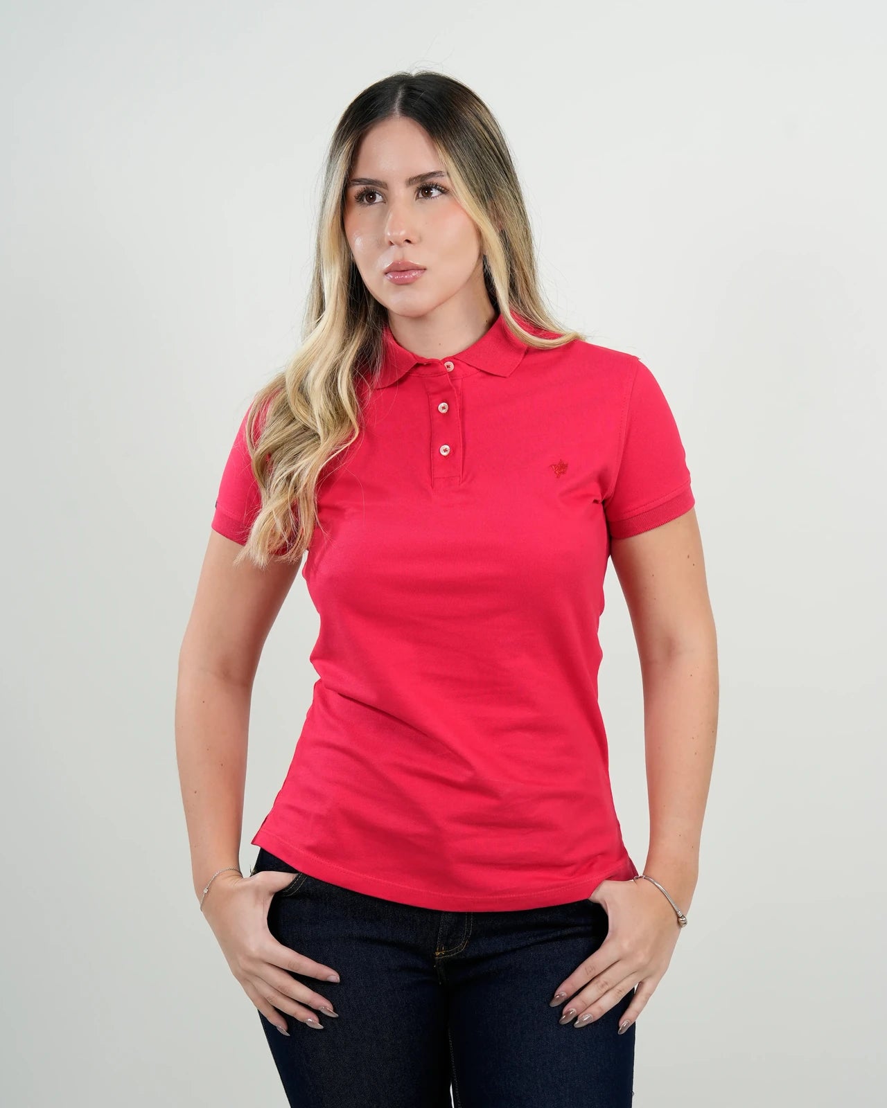 Polo Mujer Clásico Rojo Intenso