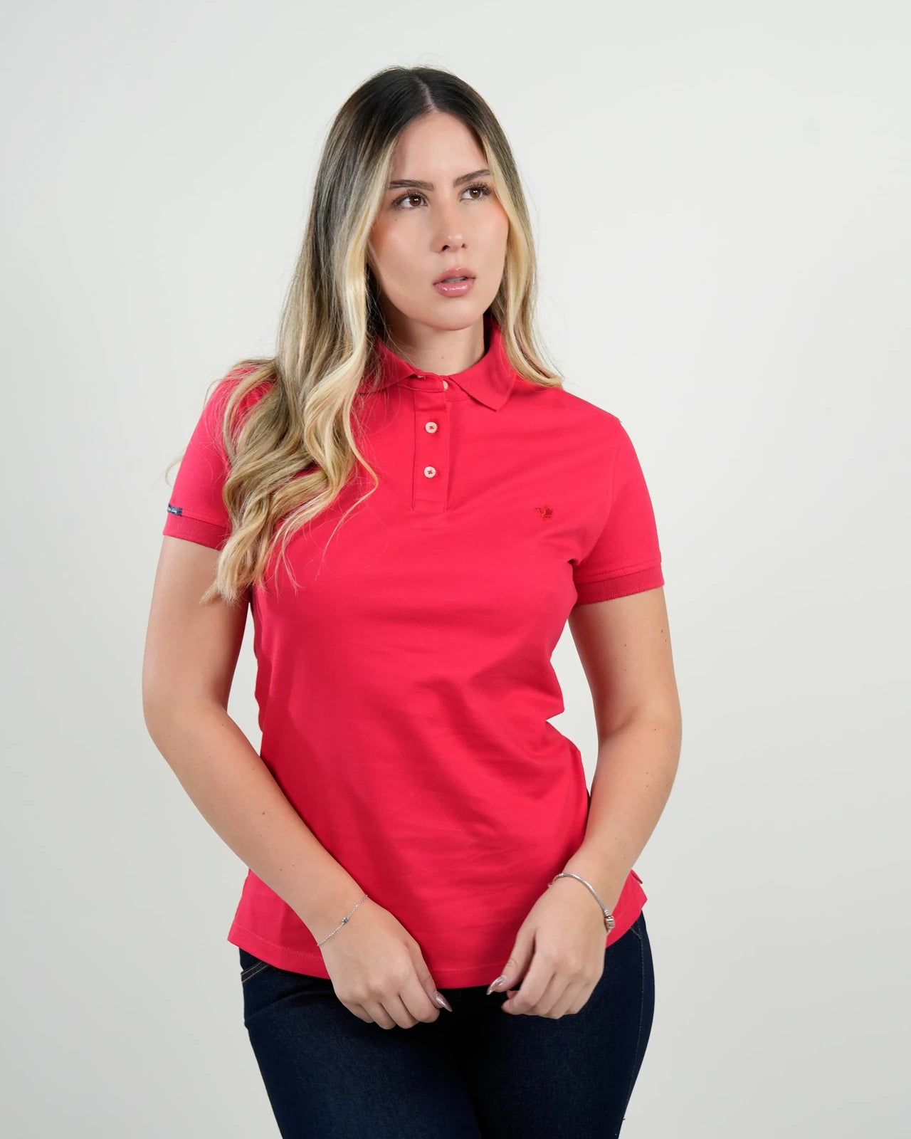 Polo Mujer Clásico Rojo Intenso