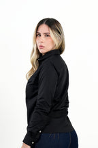 Camisa Mujer Negra Clásica "Midnight Elegance"