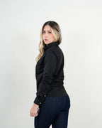 Camisa Mujer Negra Clásica "Midnight Elegance"