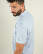 Camisa Nápoles Cuadros Celeste