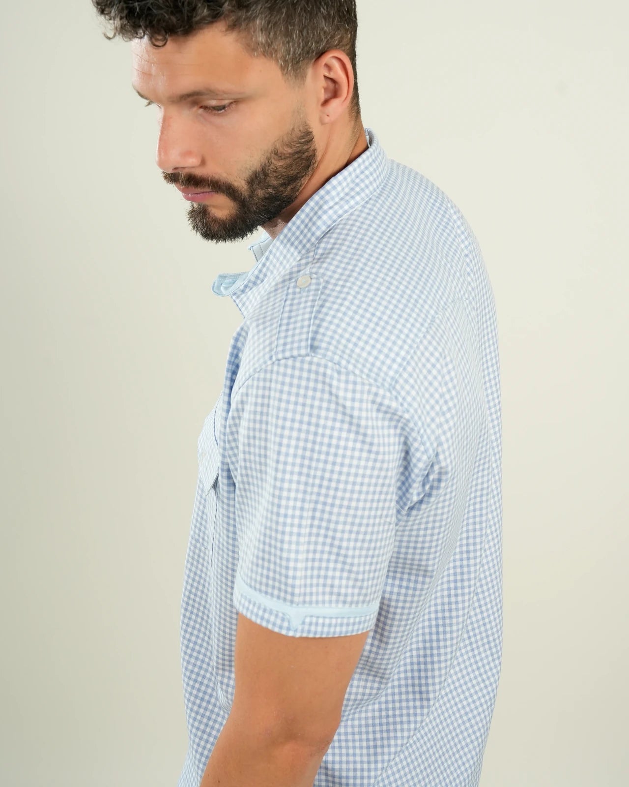 Camisa Nápoles Cuadros Celeste