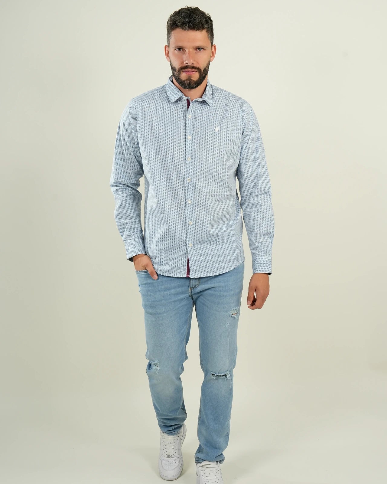 Camisa Savona Microdiseño Azul