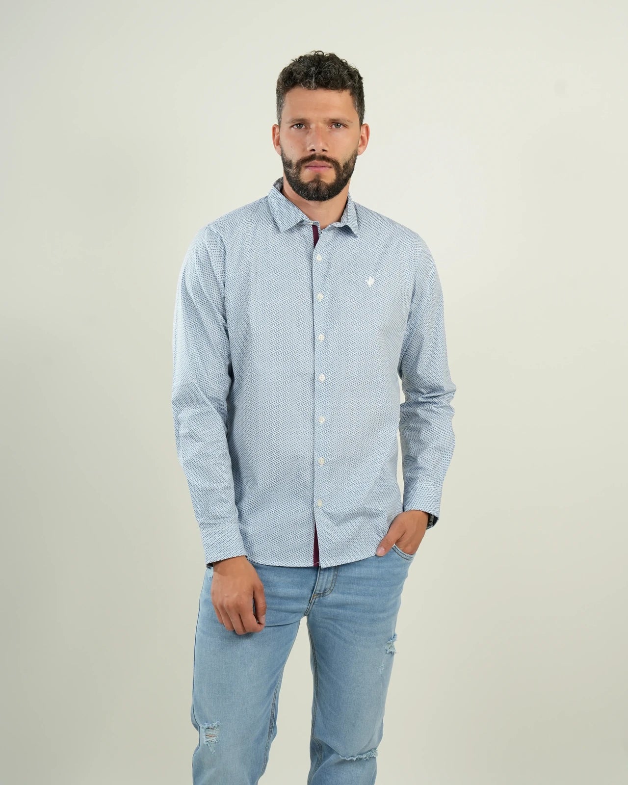 Camisa Savona Microdiseño Azul