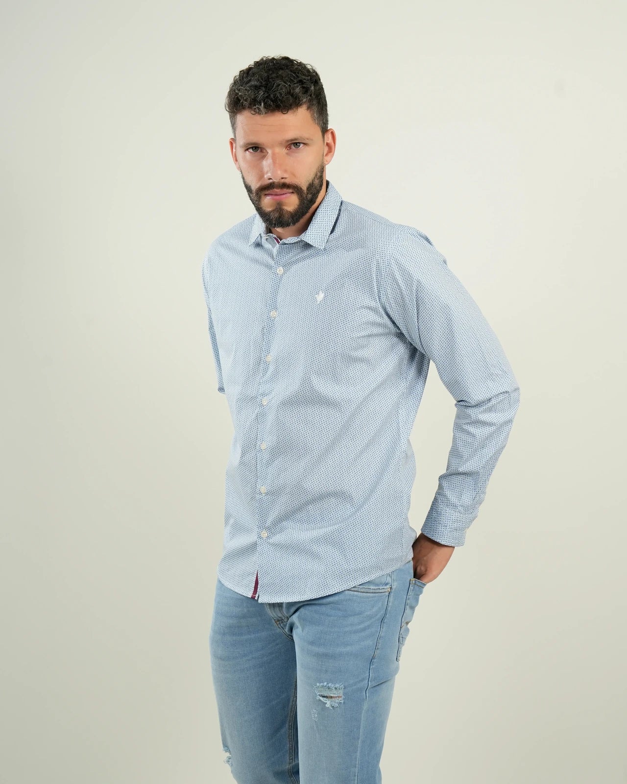 Camisa Savona Microdiseño Azul