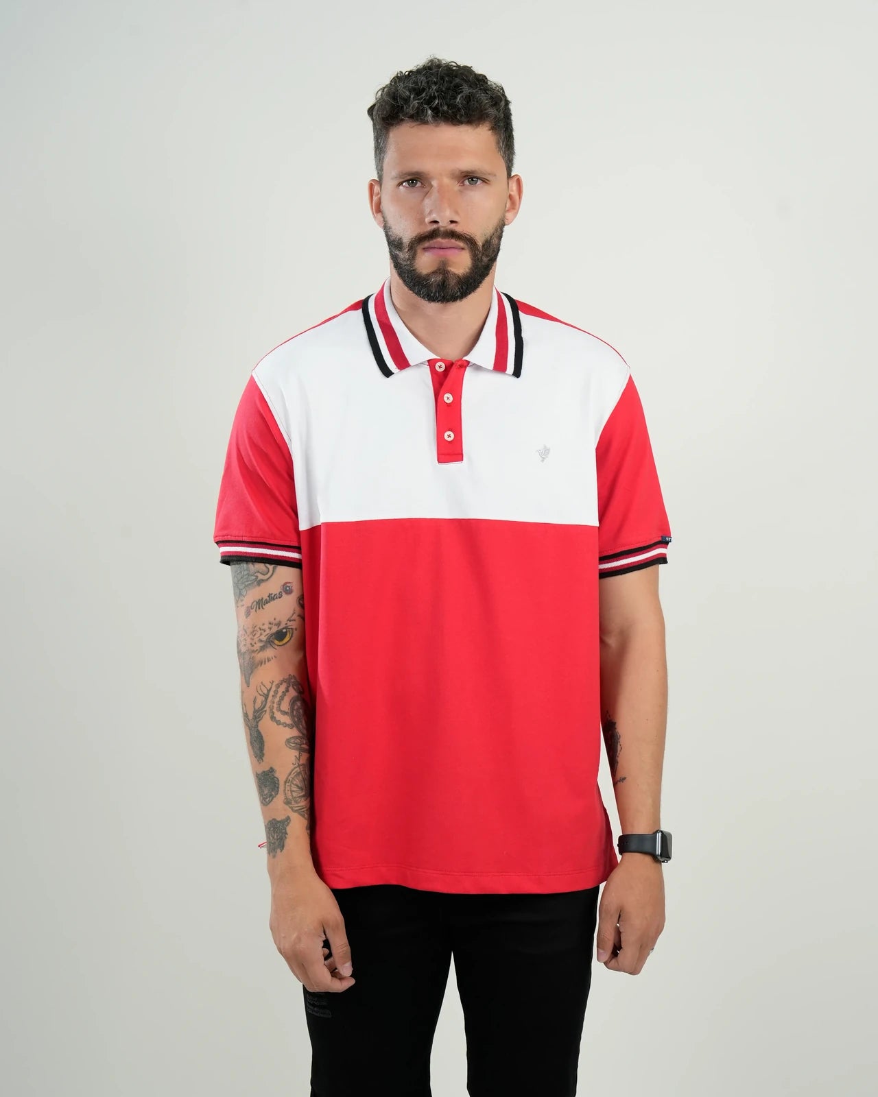 Polo Riviera Bicolor Rojo & Blanco