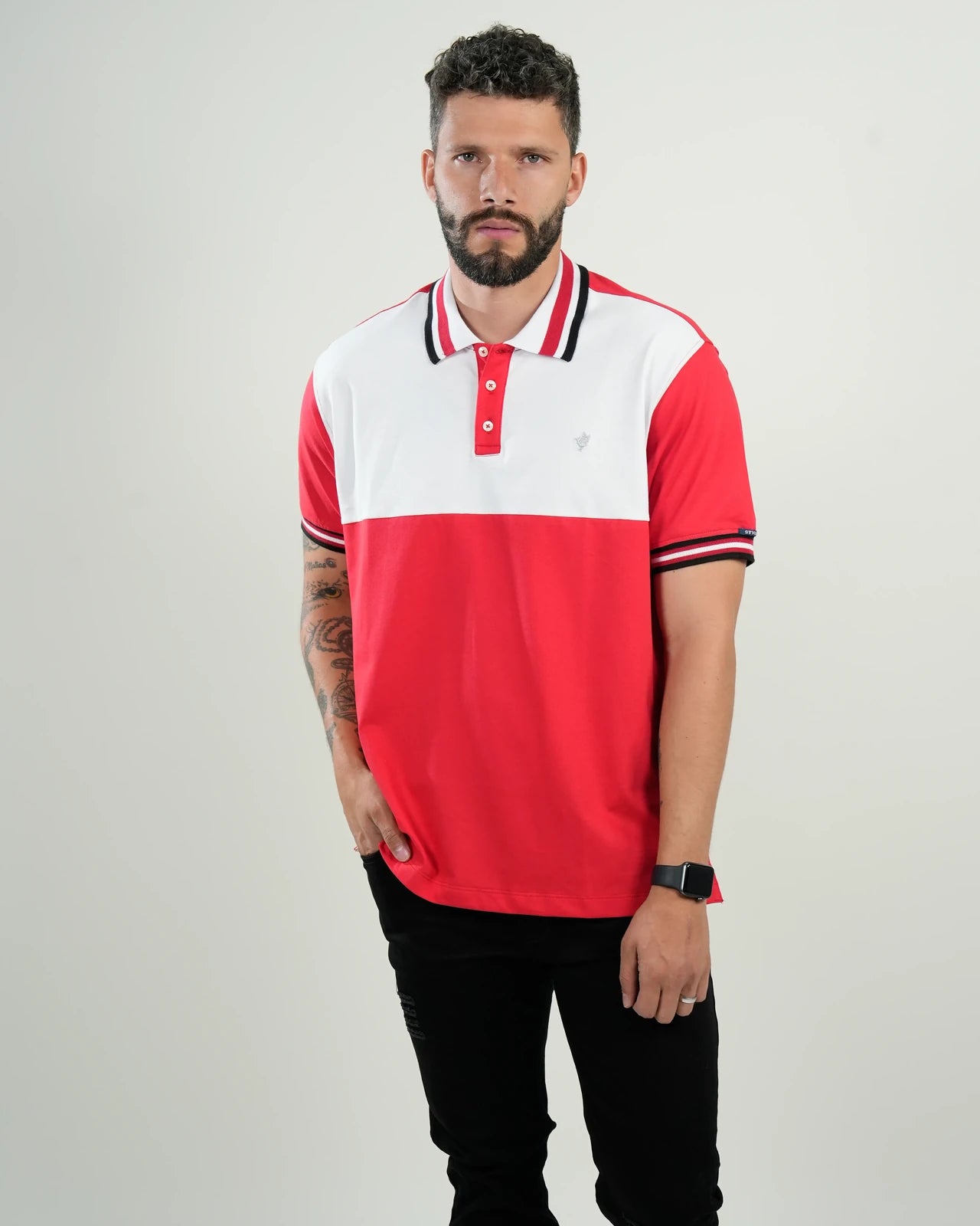 Polo Riviera Bicolor Rojo & Blanco