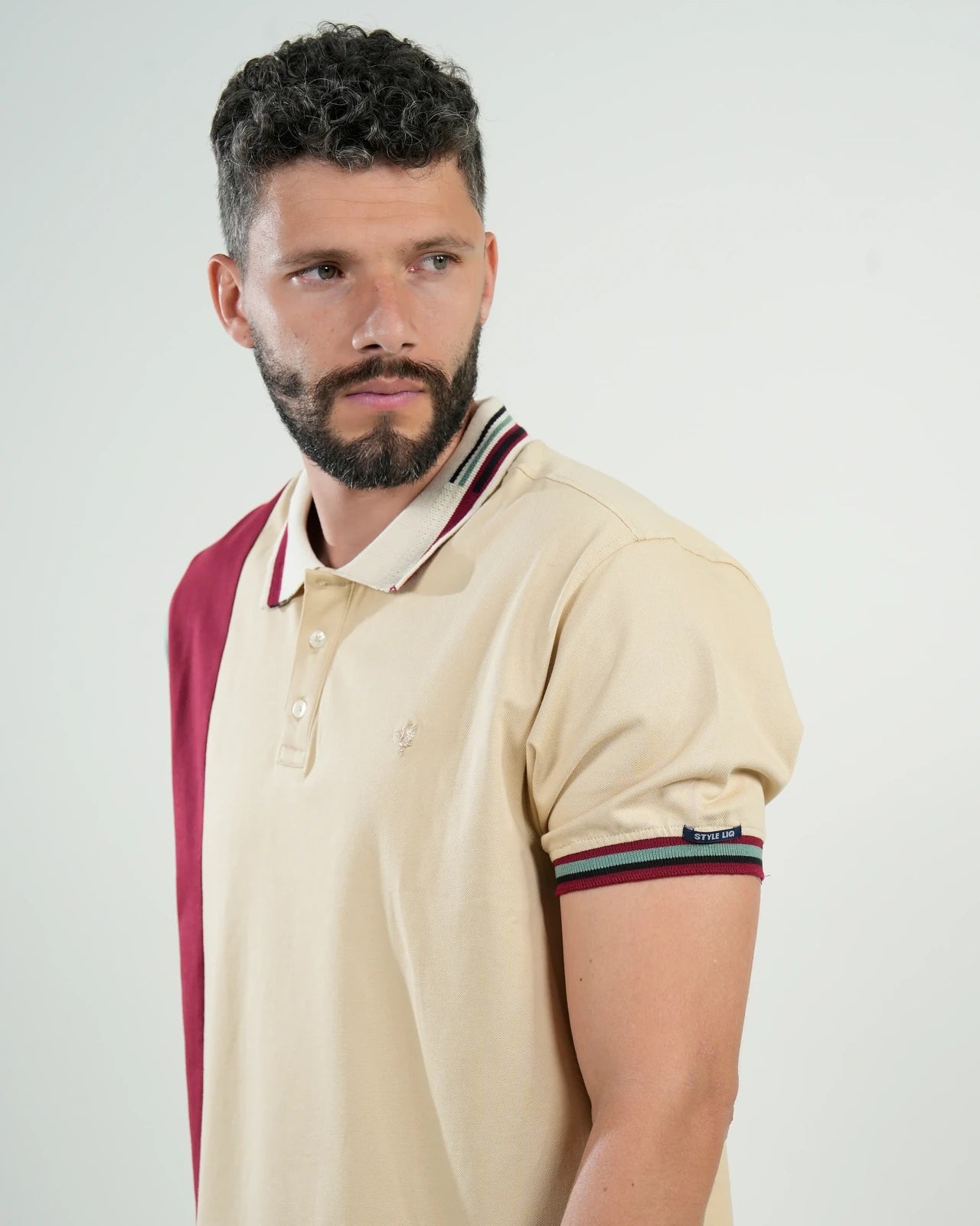 Polo Riviera Tricolor Beige, Vino & Verde
