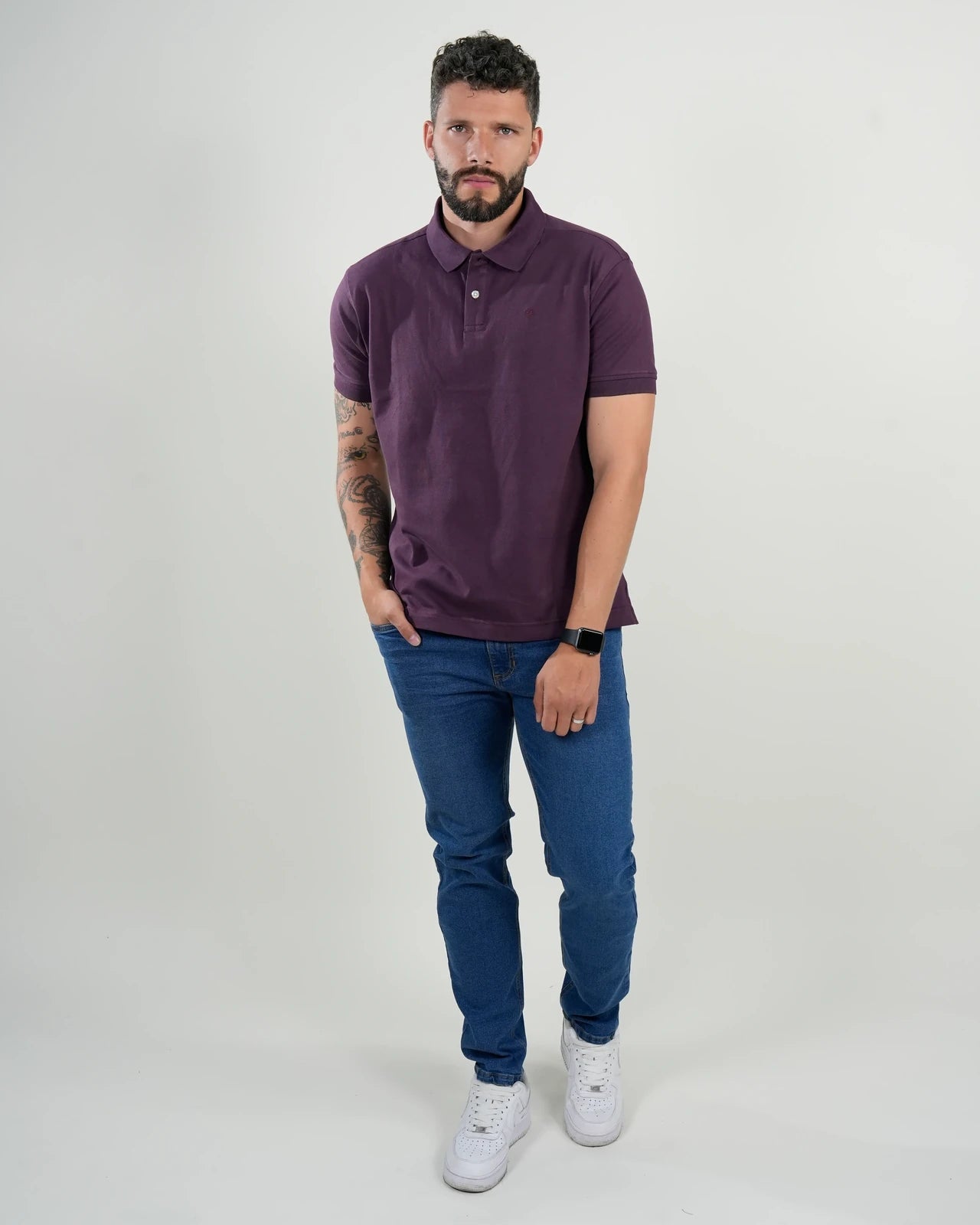 Polo Cambridge Piqué Ciruela