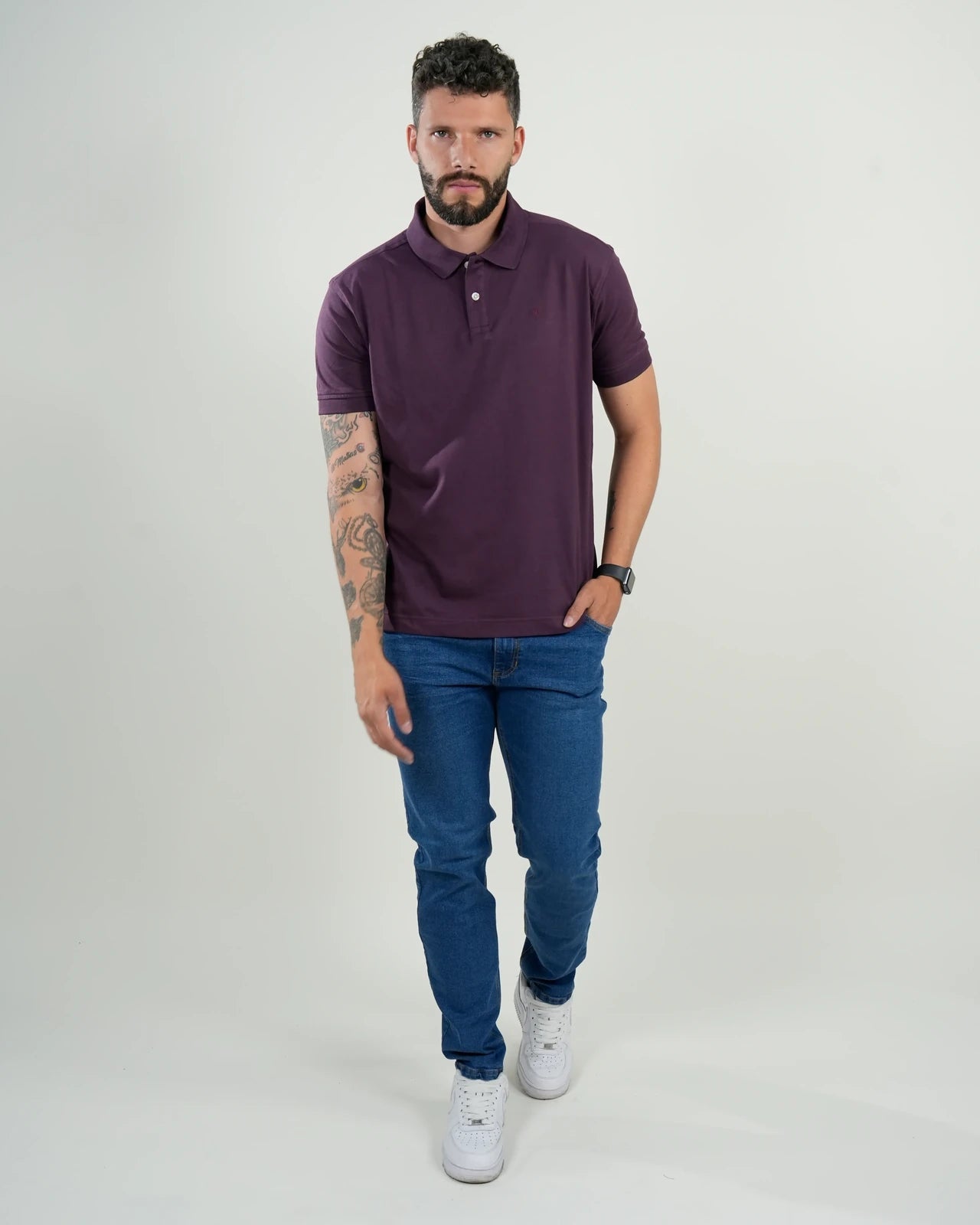 Polo Cambridge Piqué Ciruela