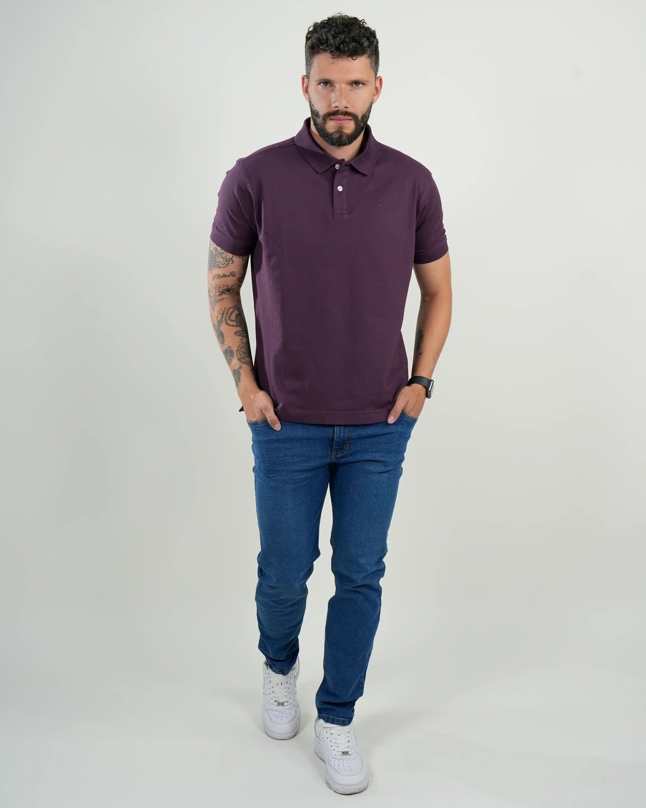 Polo Cambridge Piqué Ciruela