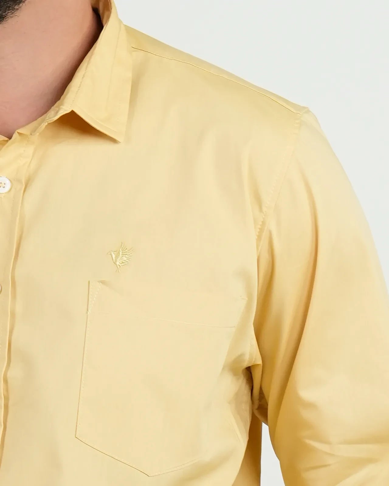 Camisa Oxford Amarilla Manga Larga