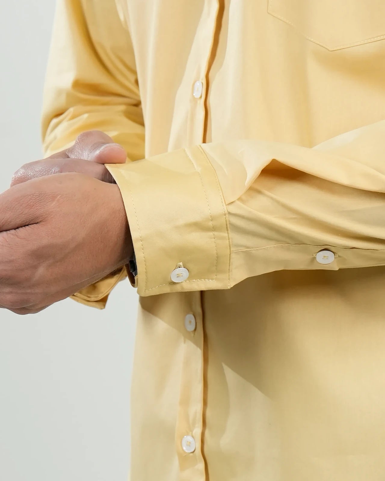 Camisa Oxford Amarilla Manga Larga