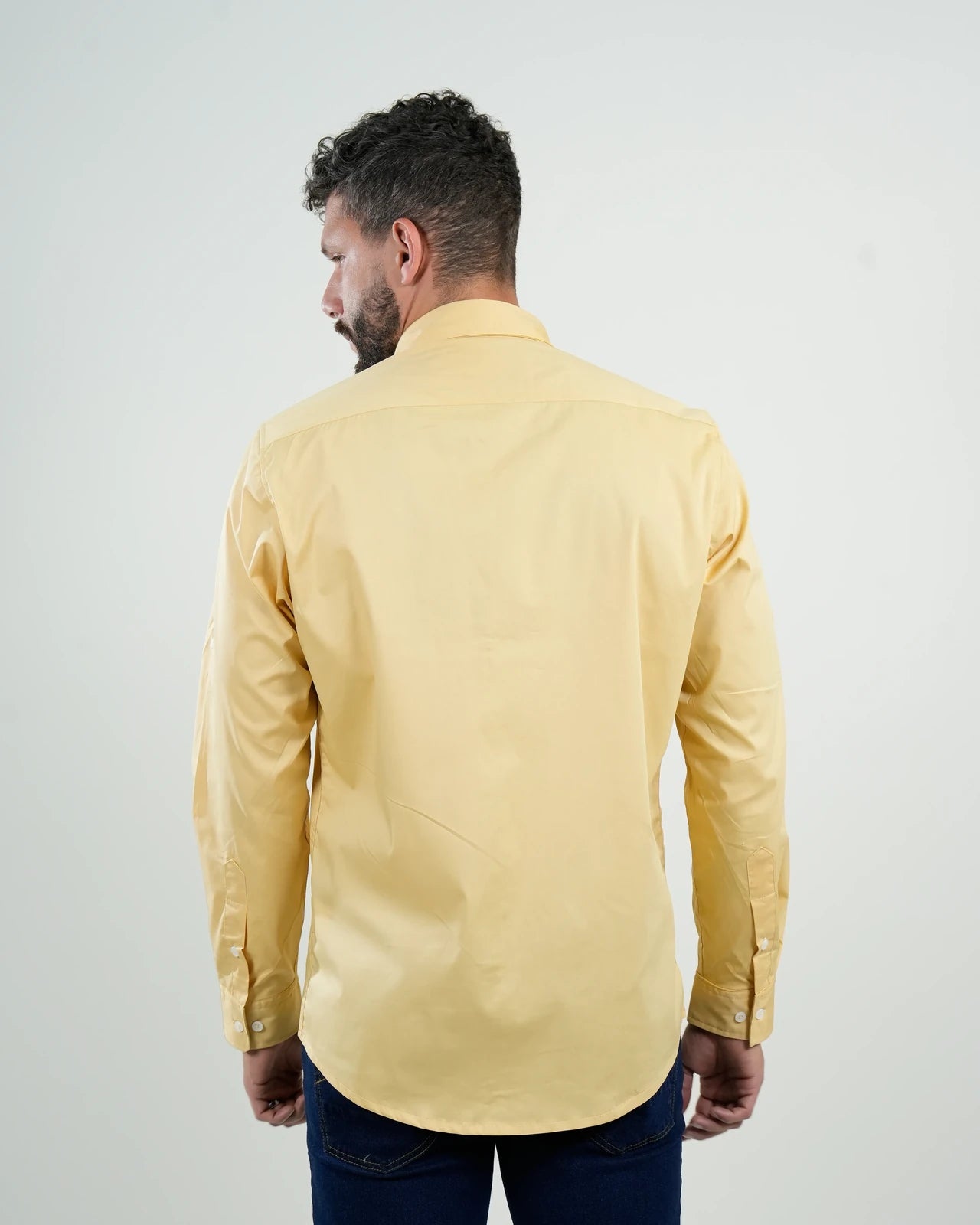 Camisa Oxford Amarilla Manga Larga