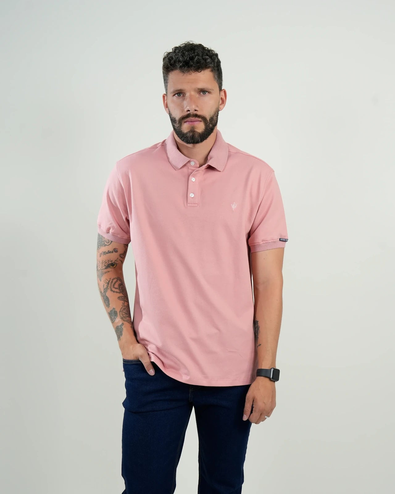 Polo Piqué Rosa Manga Corta