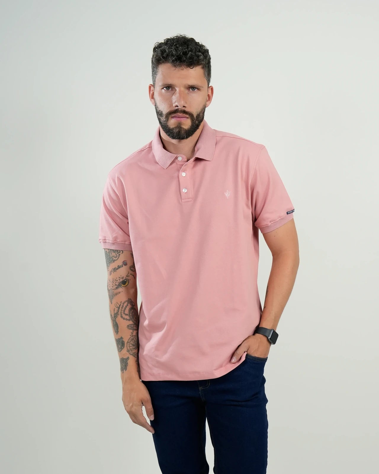 Polo Piqué Rosa Manga Corta