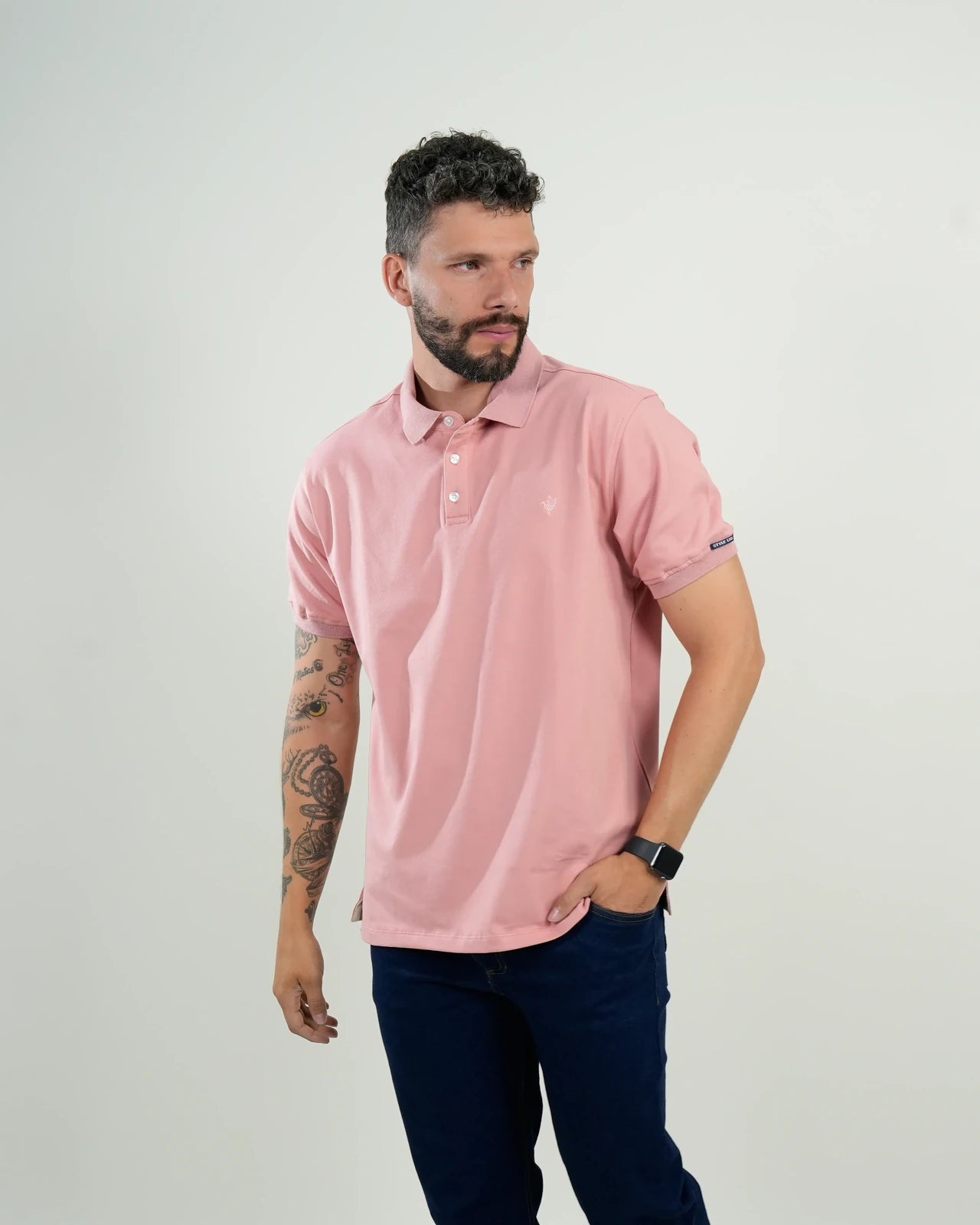 Polo Piqué Rosa Manga Corta