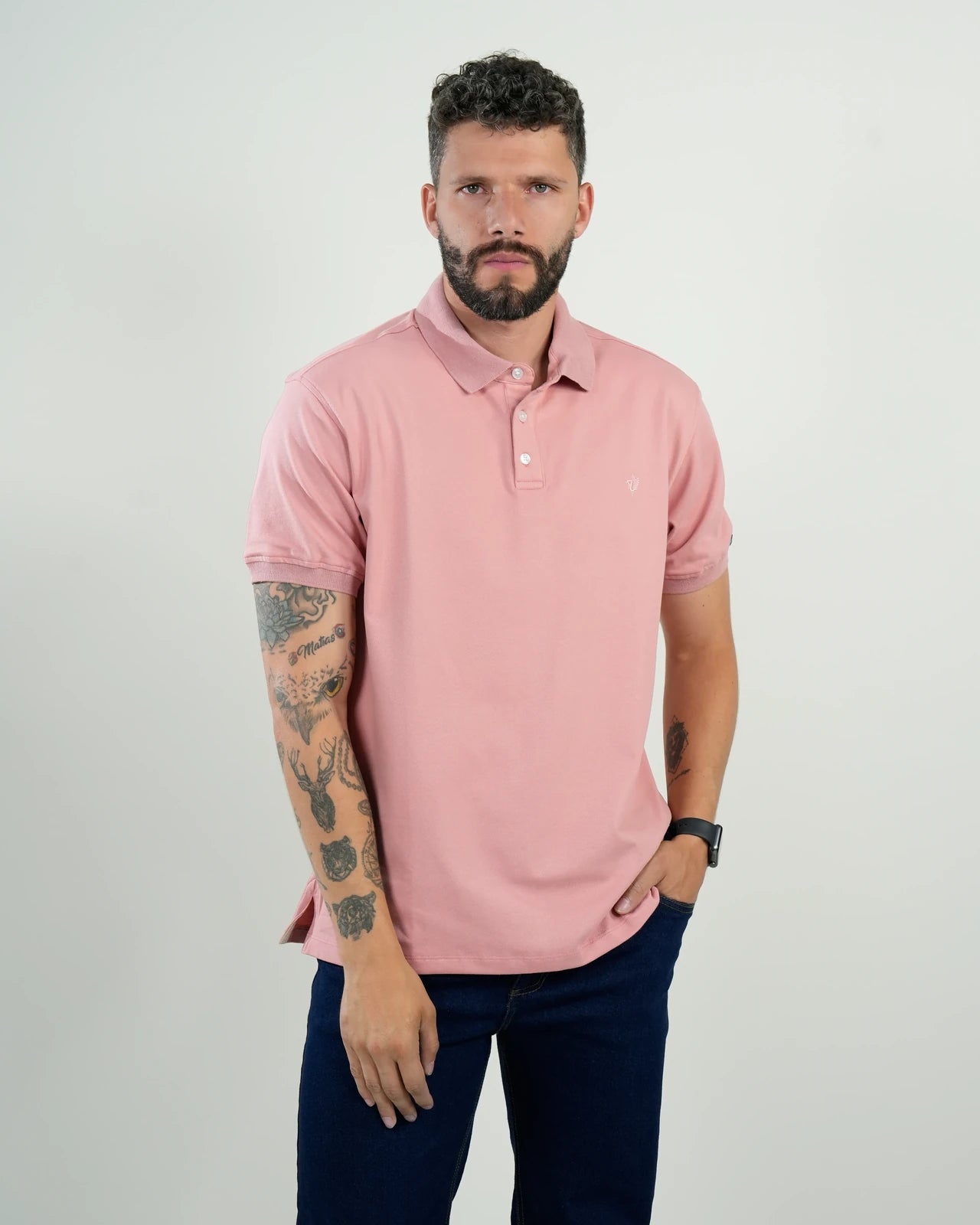Polo Piqué Rosa Manga Corta