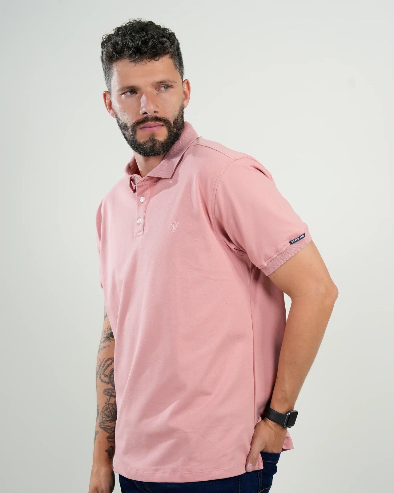 Polo Piqué Rosa Manga Corta