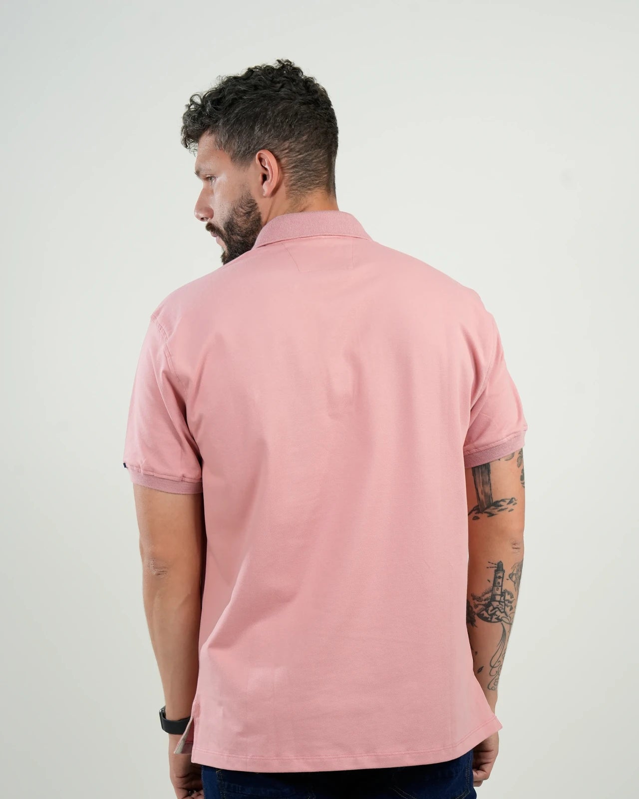 Polo Piqué Rosa Manga Corta