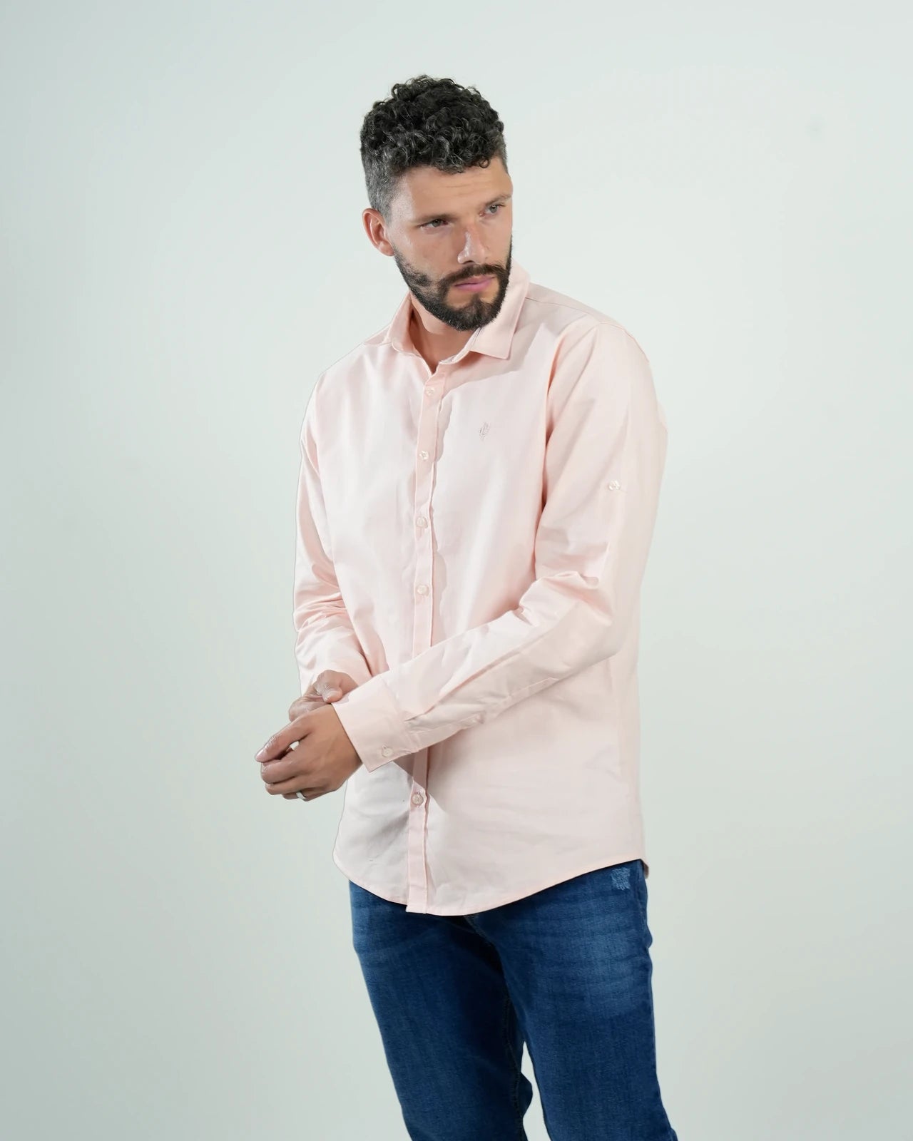 Camisa Formal Rose Elegance – Manga Larga