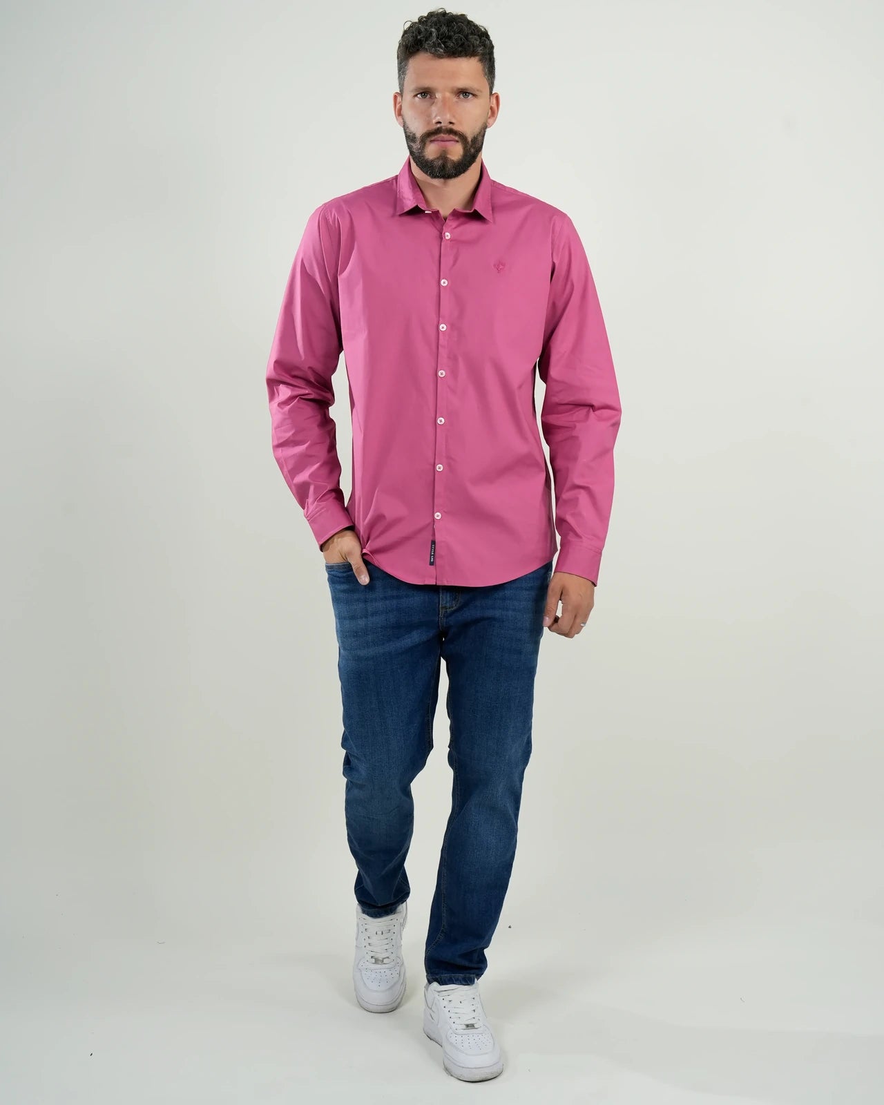 Camisa Formal Fucsia Moderna – Manga Larga