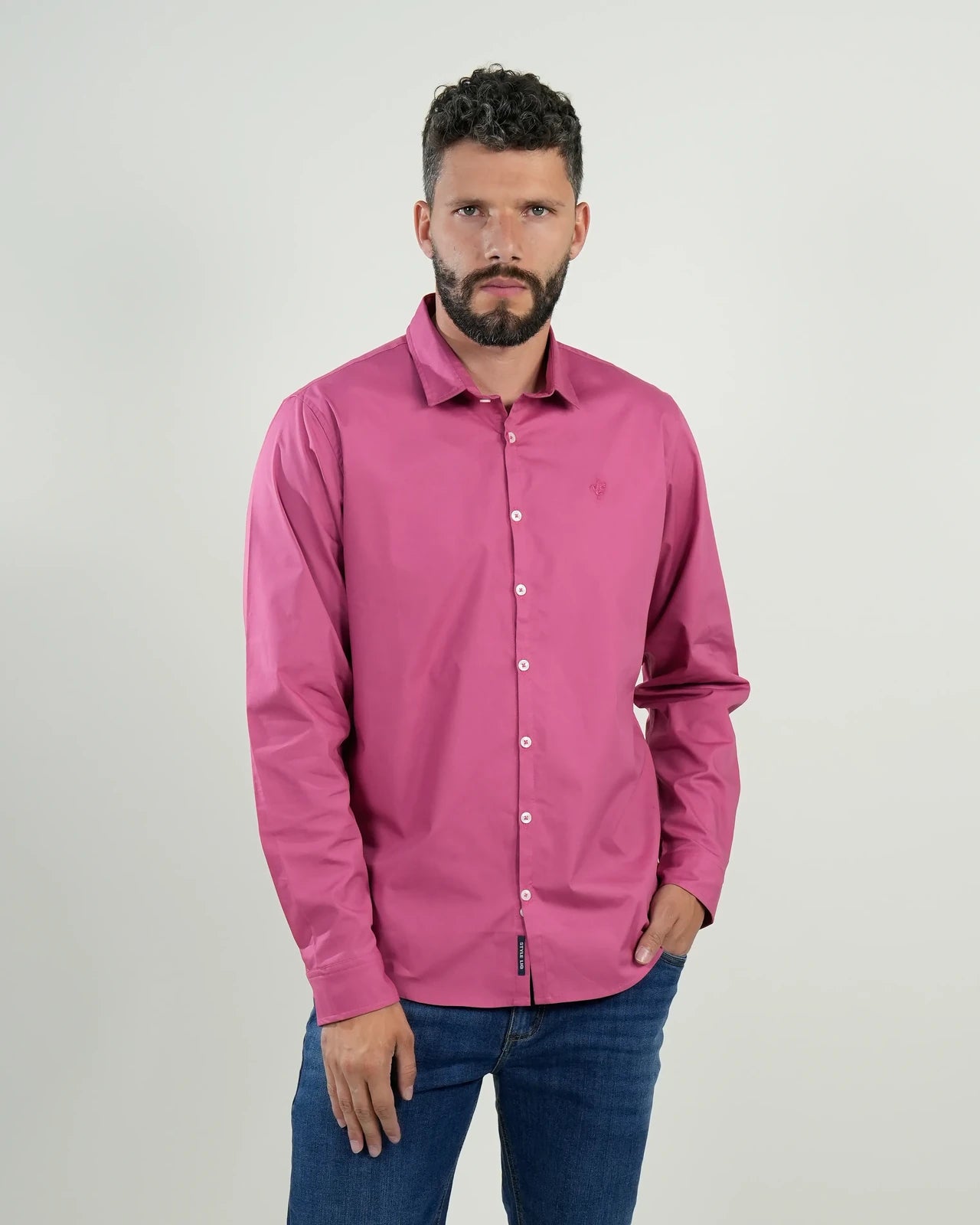 Camisa Formal Fucsia Moderna – Manga Larga