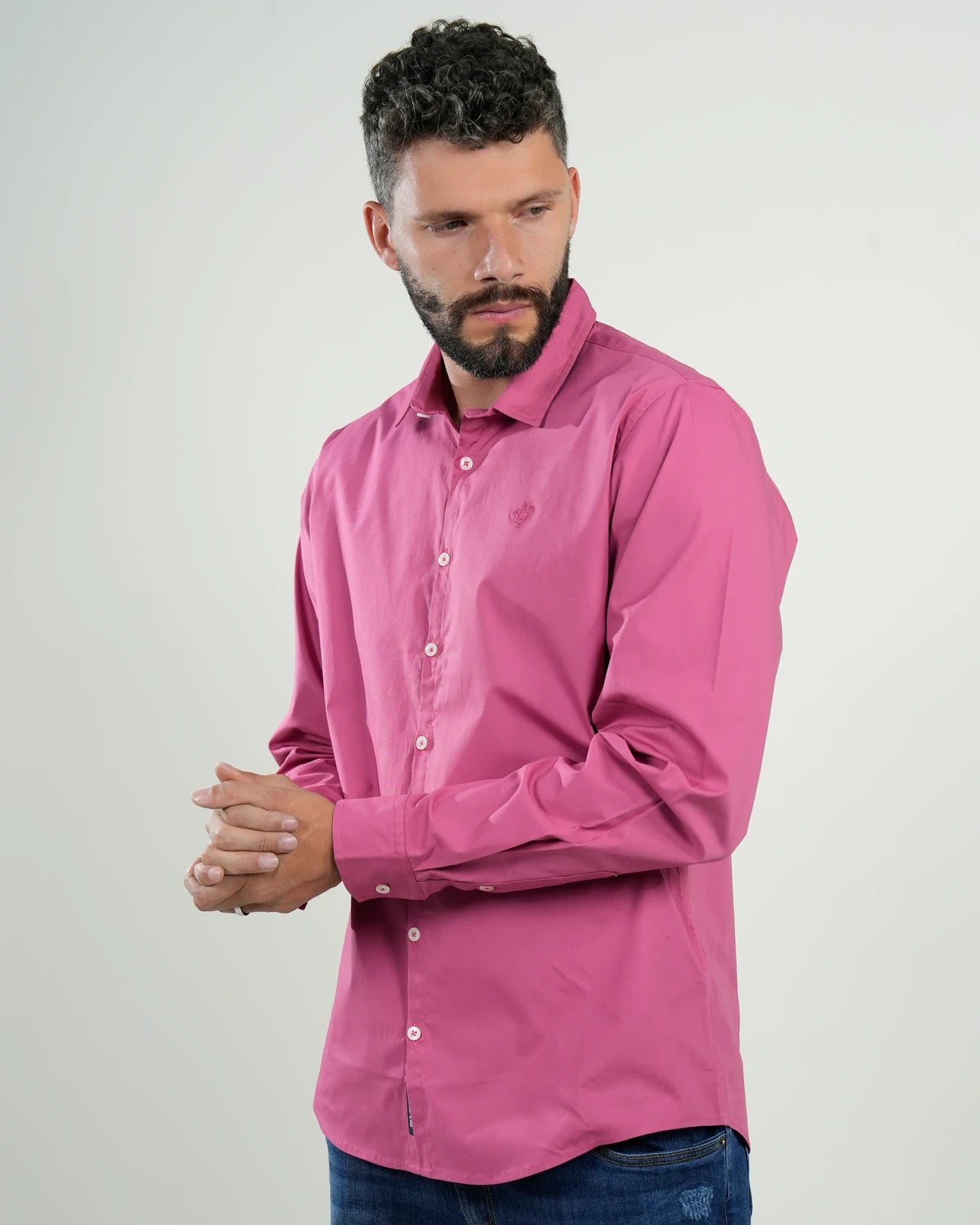 Camisa Formal Fucsia Moderna – Manga Larga