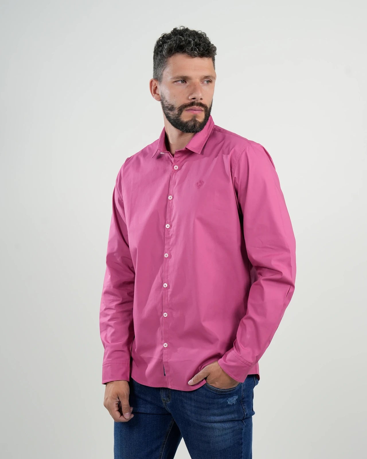 Camisa Formal Fucsia Moderna – Manga Larga