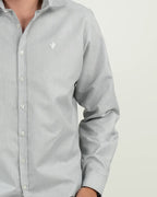 Camisa Gris Manga Larga Convertible con Botones