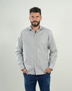 Camisa Gris Manga Larga Convertible con Botones