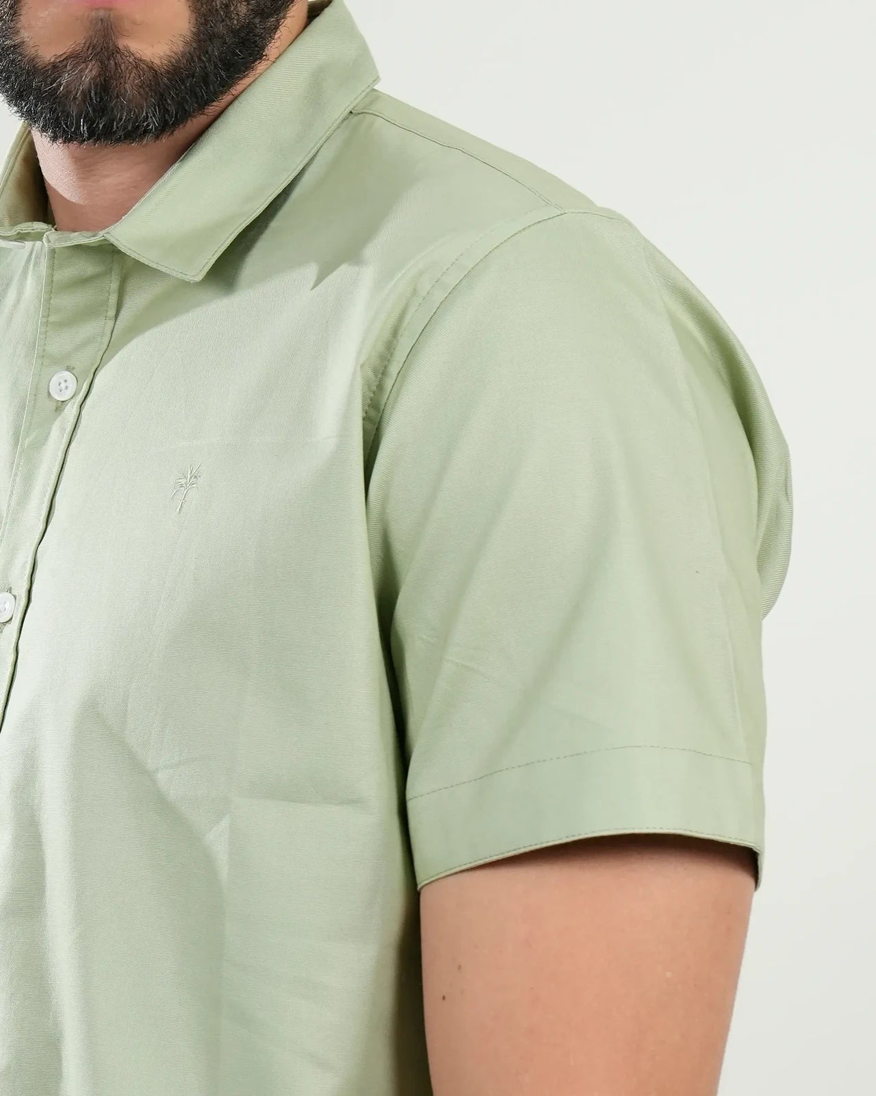 Camisa Verde Menta Manga Corta – Masculina