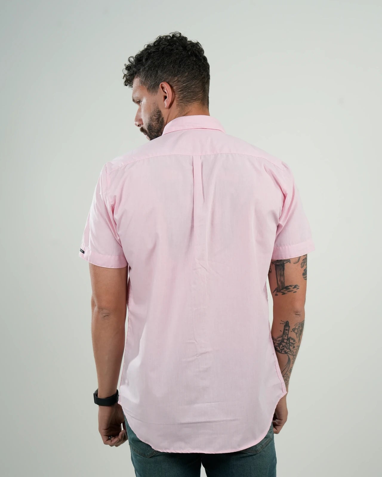 Camisa Rosa Manga Corta